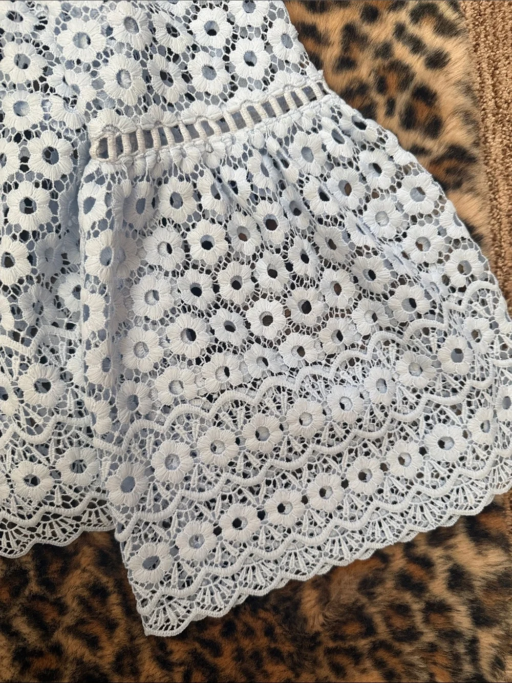 J. Crew Light BLUE Eyelet Crochet Blouse
